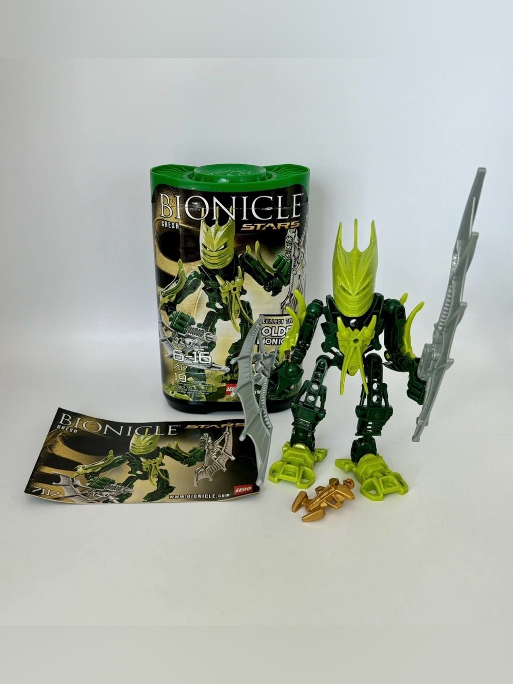 LEGO Bionicle Stars 7117 Gresh Complete With Instructions, Box, Golden Piece
